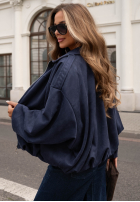 Zamszowa Jacke bomberka oversize Early Season Himmelblau