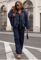 Zamszowa Jacke bomberka oversize Early Season Himmelblau