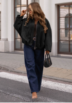 Zamszowa Jacke bomberka oversize Early Season Himmelblau