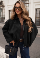 Zamszowa Jacke bomberka oversize Early Season Himmelblau