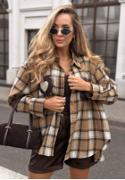 Hemd w kratę z ozdobną aplikacją Just Perfect Camel