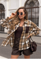 Hemd w kratę z ozdobną aplikacją Just Perfect Camel