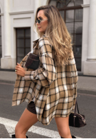 Hemd w kratę z ozdobną aplikacją Just Perfect Camel