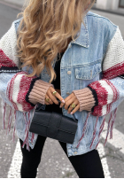 Jeans Jacke katana ze sweterkowymi rękawami Modern Knit Hellblau