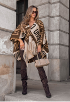 Tuch ponczo oversize Mit Muster No Reply Beige-Schwarz