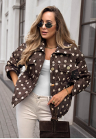 Krótka pikowana Jacke w Punkte Autumn Dots Schokoladenbraun