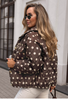 Krótka pikowana Jacke w Punkte Autumn Dots Schokoladenbraun