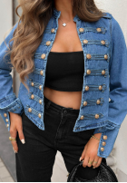 Krótka Jeans Jacke katana z guzikami Your Choice Blau
