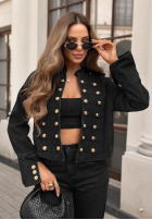 Krótka Jeans Jacke katana z guzikami Your Choice Blau