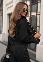 Krótka Jeans Jacke katana z guzikami Your Choice Blau