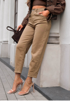 Hose Jeans mom fit Lost Message Schokoladenbraun