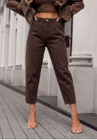 Hose Jeans mom fit Lost Message Schokoladenbraun