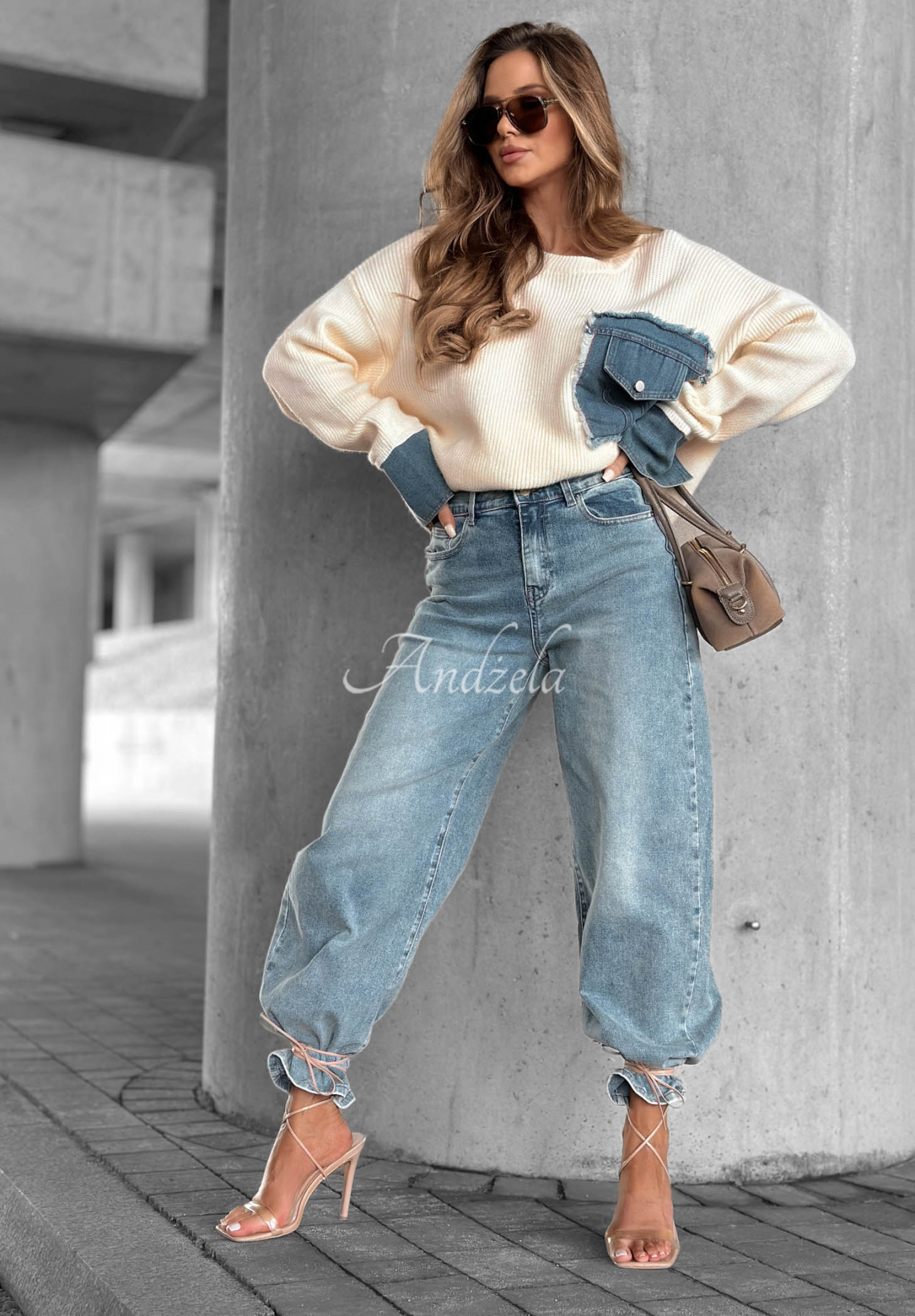 Jeanshose im Ballon-Stil Fall Ready Hellblau