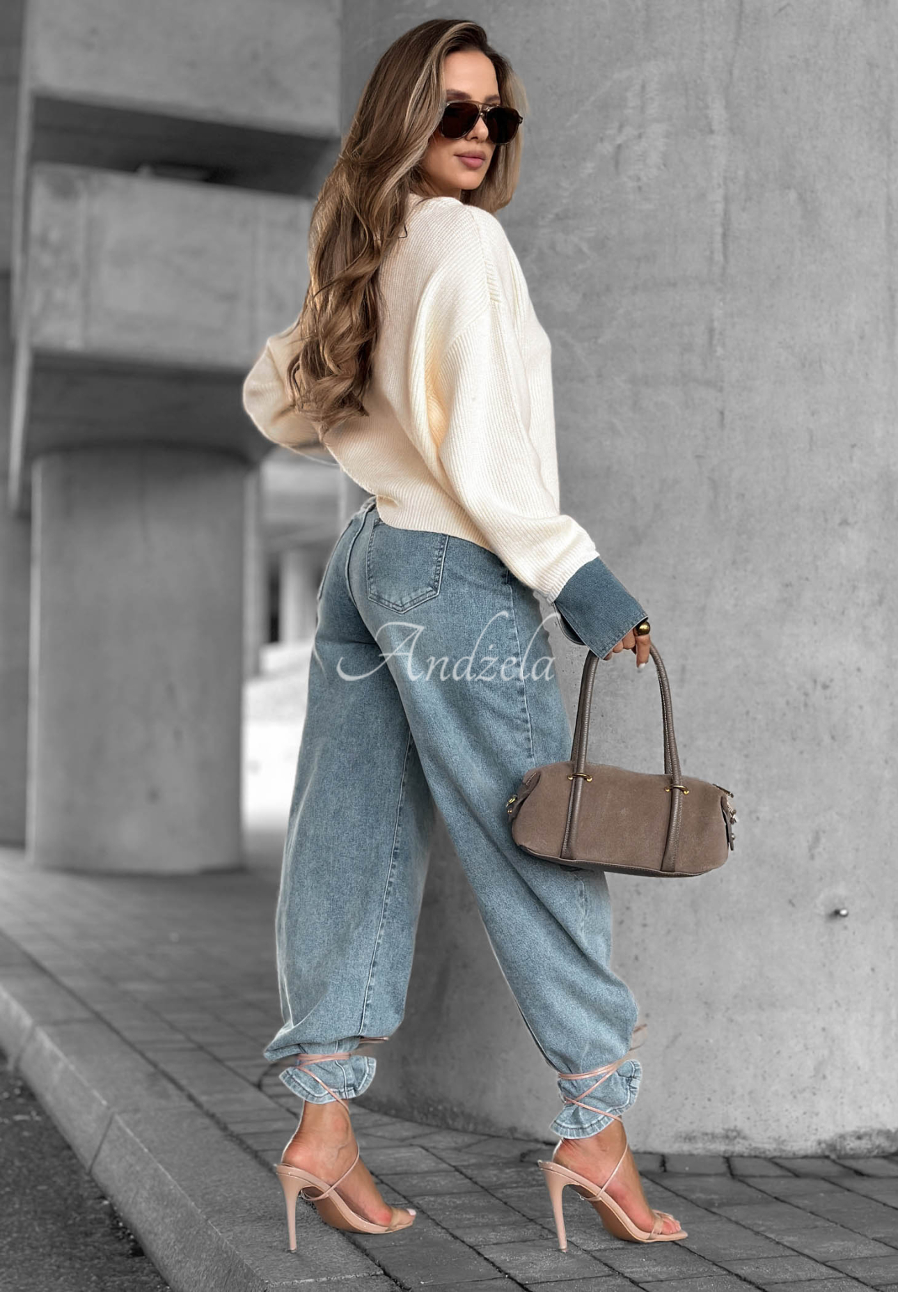 Jeanshose im Ballon-Stil Fall Ready Hellblau