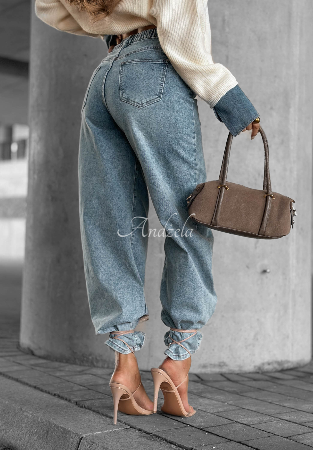 Jeanshose im Ballon-Stil Fall Ready Hellblau