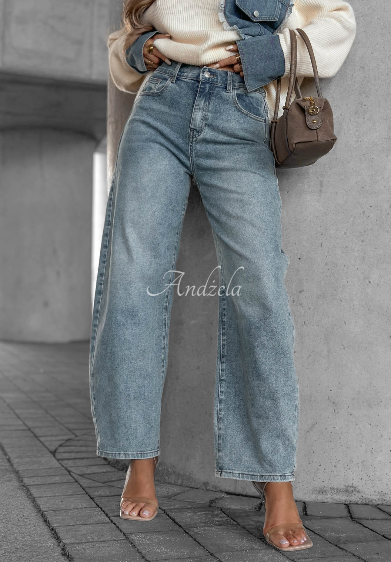 Jeanshose im Ballon-Stil Fall Ready Hellblau