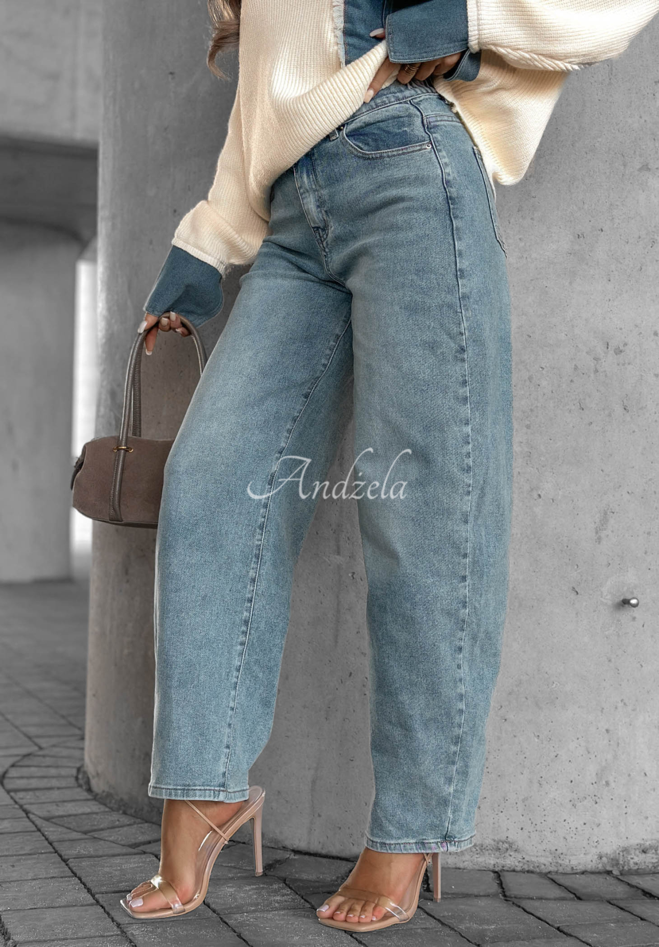 Jeanshose im Ballon-Stil Fall Ready Hellblau