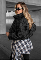 Krótka pikowana Jacke z kołnierzykiem Worth Waiting Schokoladenbraun