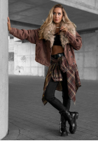 Krótka Jeans Jacke z futerkiem Autumn Teddy Schokoladenbraun