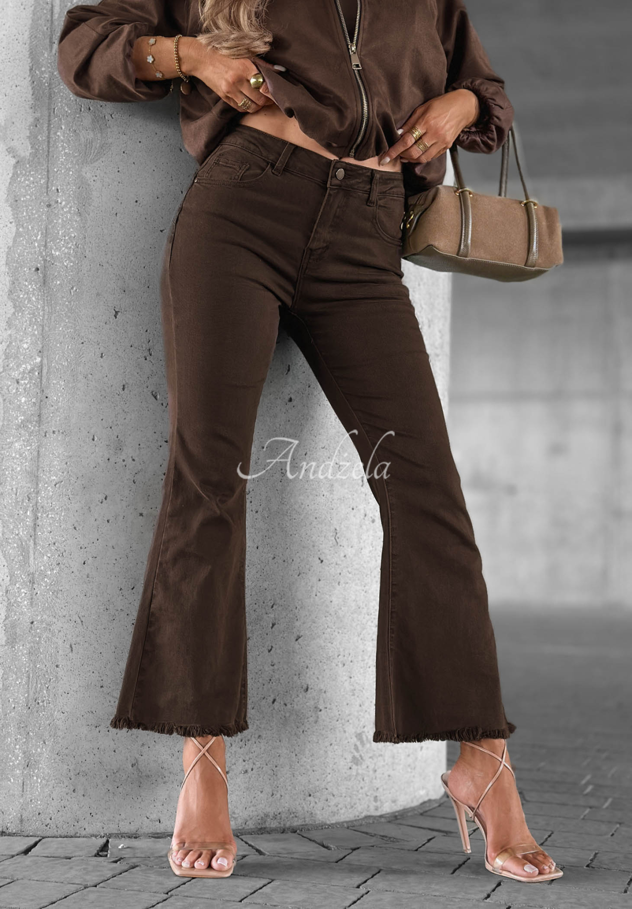 Schlaghose aus Denim Modern Classic Schokoladenbraun