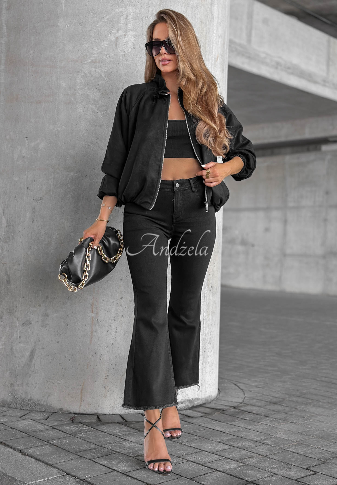 Schlaghose aus Denim Modern Classic Schwarz