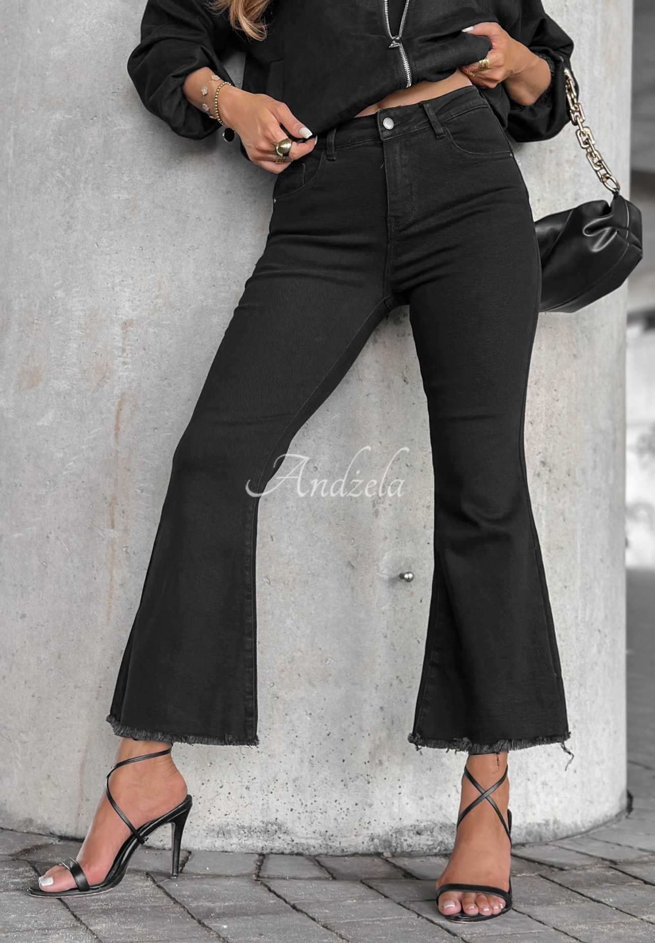 Schlaghose aus Denim Modern Classic Schwarz