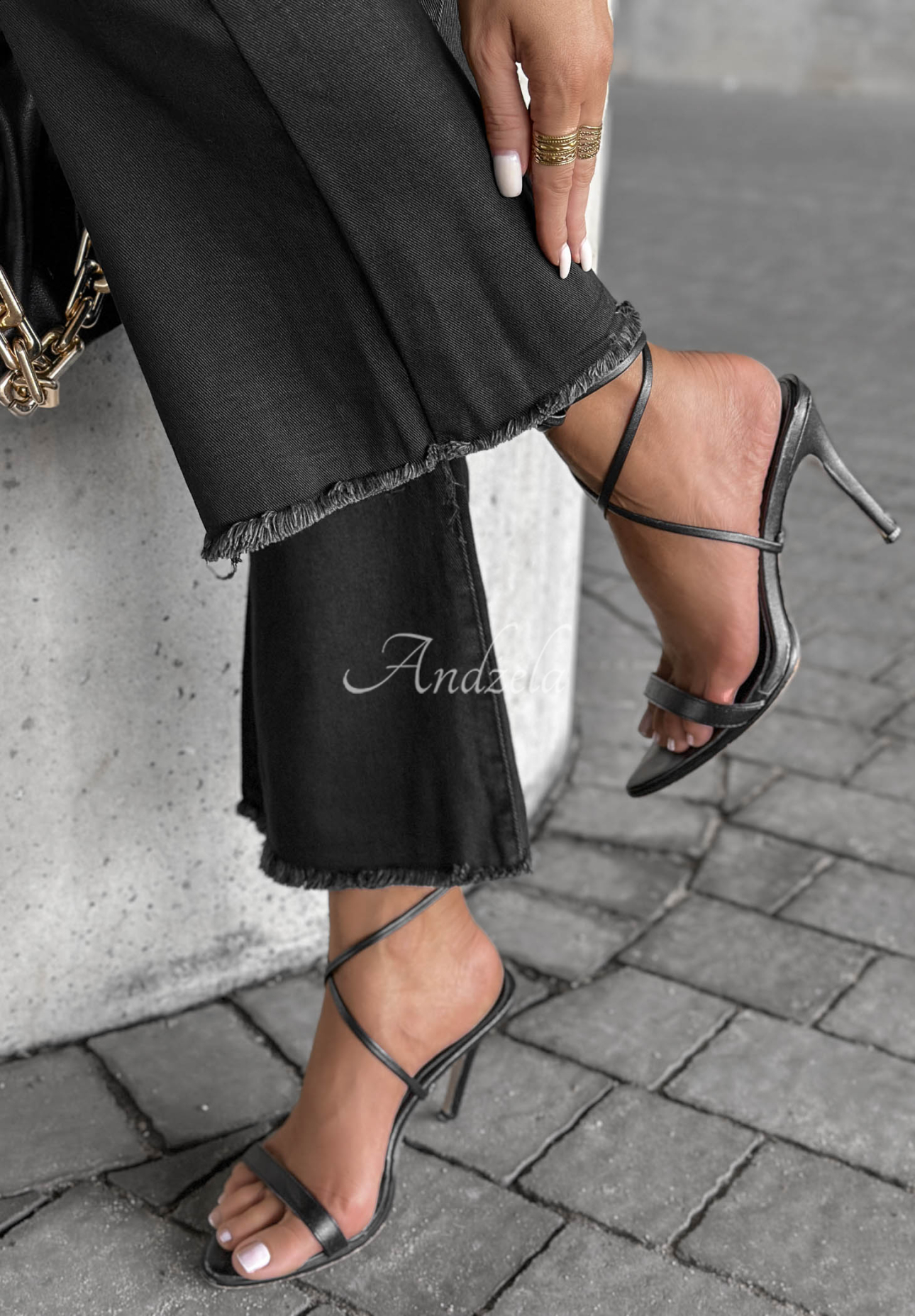 Schlaghose aus Denim Modern Classic Schwarz