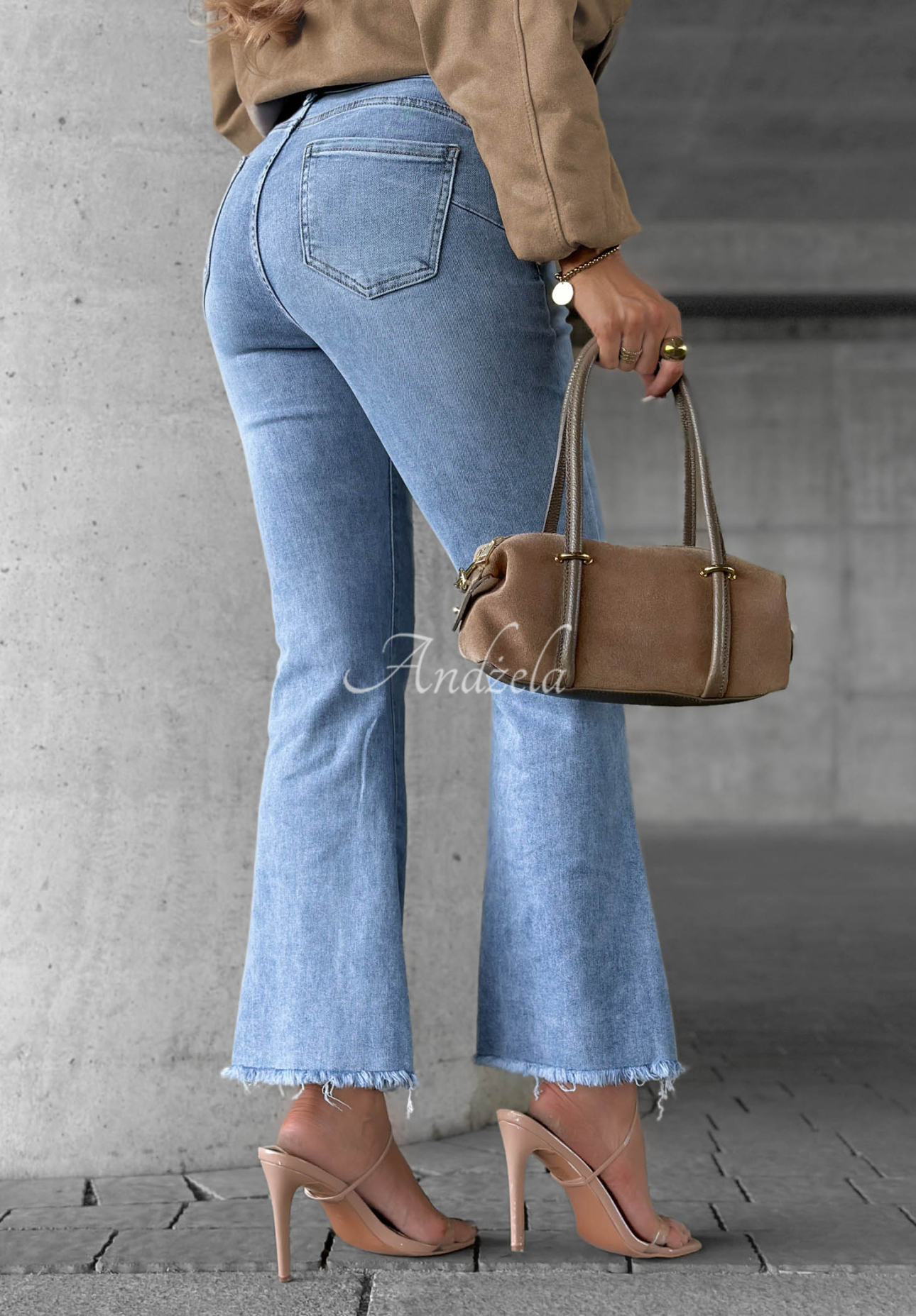 Schlaghose aus Denim Modern Classic Hellblau