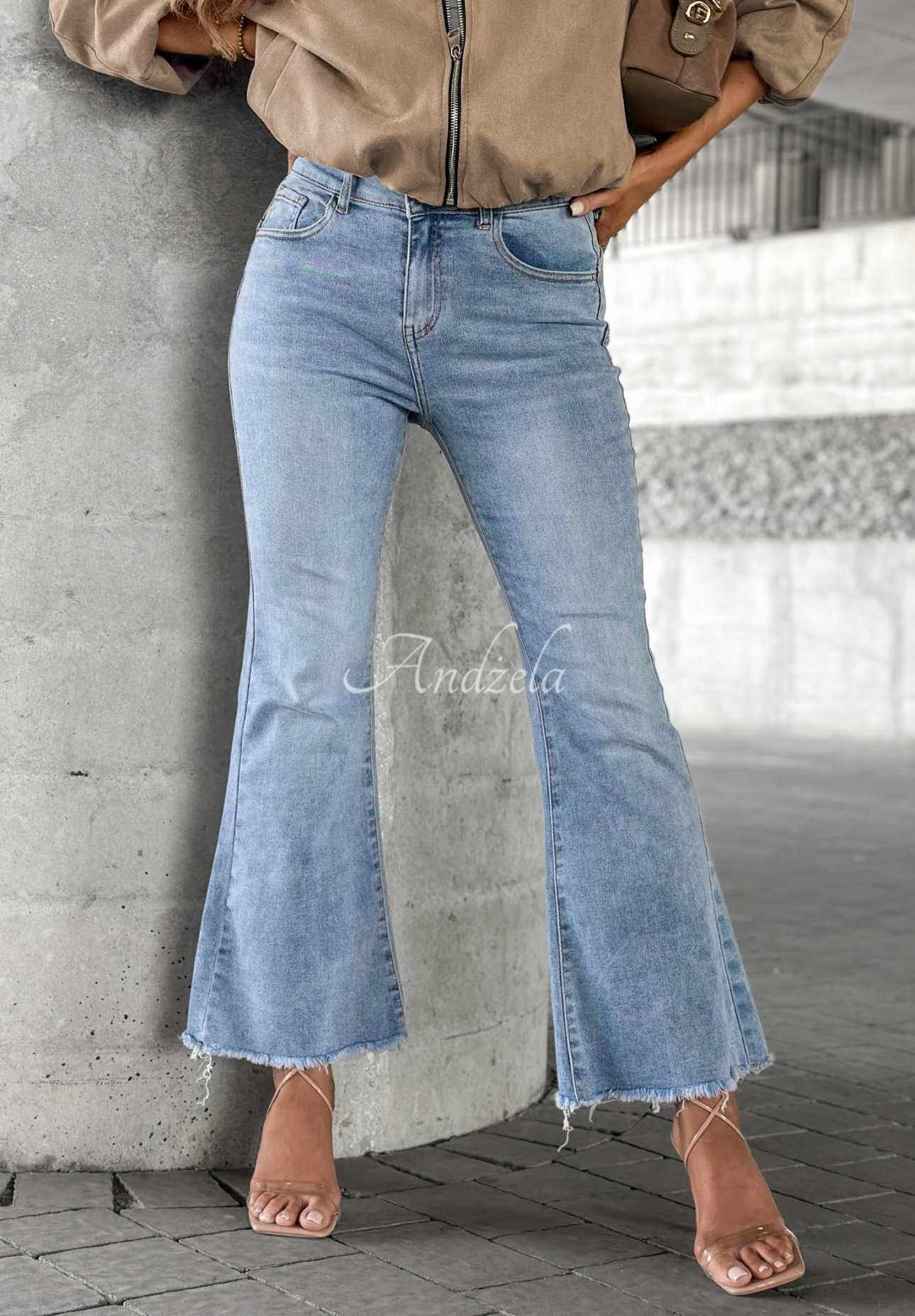 Schlaghose aus Denim Modern Classic Hellblau