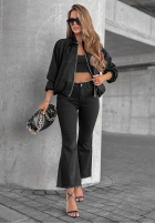 Zamszowa Jacke ze stójką Autumn Muse Schwarz