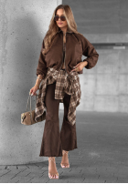 Zamszowa Jacke ze stójką Autumn Muse Schwarz