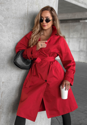 Trenchcoat mit Gürtel und Kragen Afterlight Rot