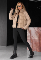 Puchowa Jacke z dzianinowymi wstawkami Never Leave Schokoladenbraun