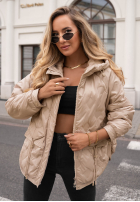 Pikowana Jacke z kapturem Autumn Escape Beige
