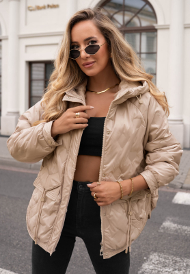 Gesteppte Jacke mit Kapuze Autumn Escape Beige
