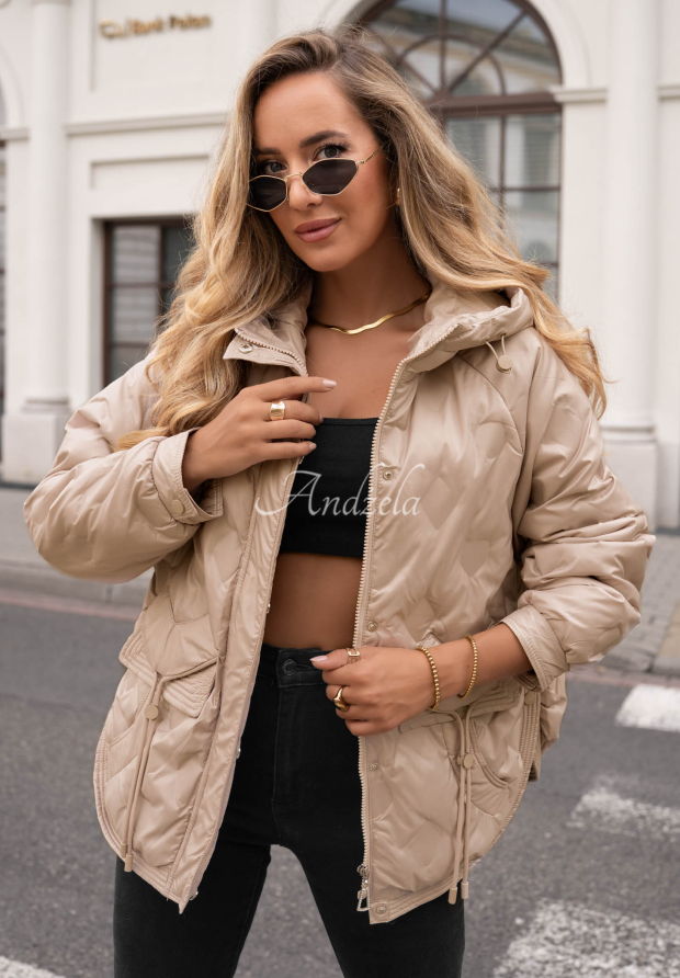 Gesteppte Jacke mit Kapuze Autumn Escape Beige