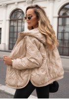 Pikowana Jacke z kapturem Autumn Escape Beige