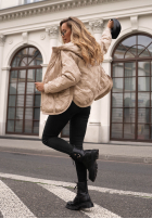 Pikowana Jacke z kapturem Autumn Escape Beige