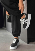zamszowe Sportschuhe Start With Forever Schwarz-Weiß