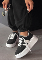 zamszowe Sportschuhe Start With Forever Schwarz-Weiß