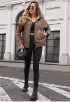 Pikowana Jacke z kapturem Forest Breeze Schwarz