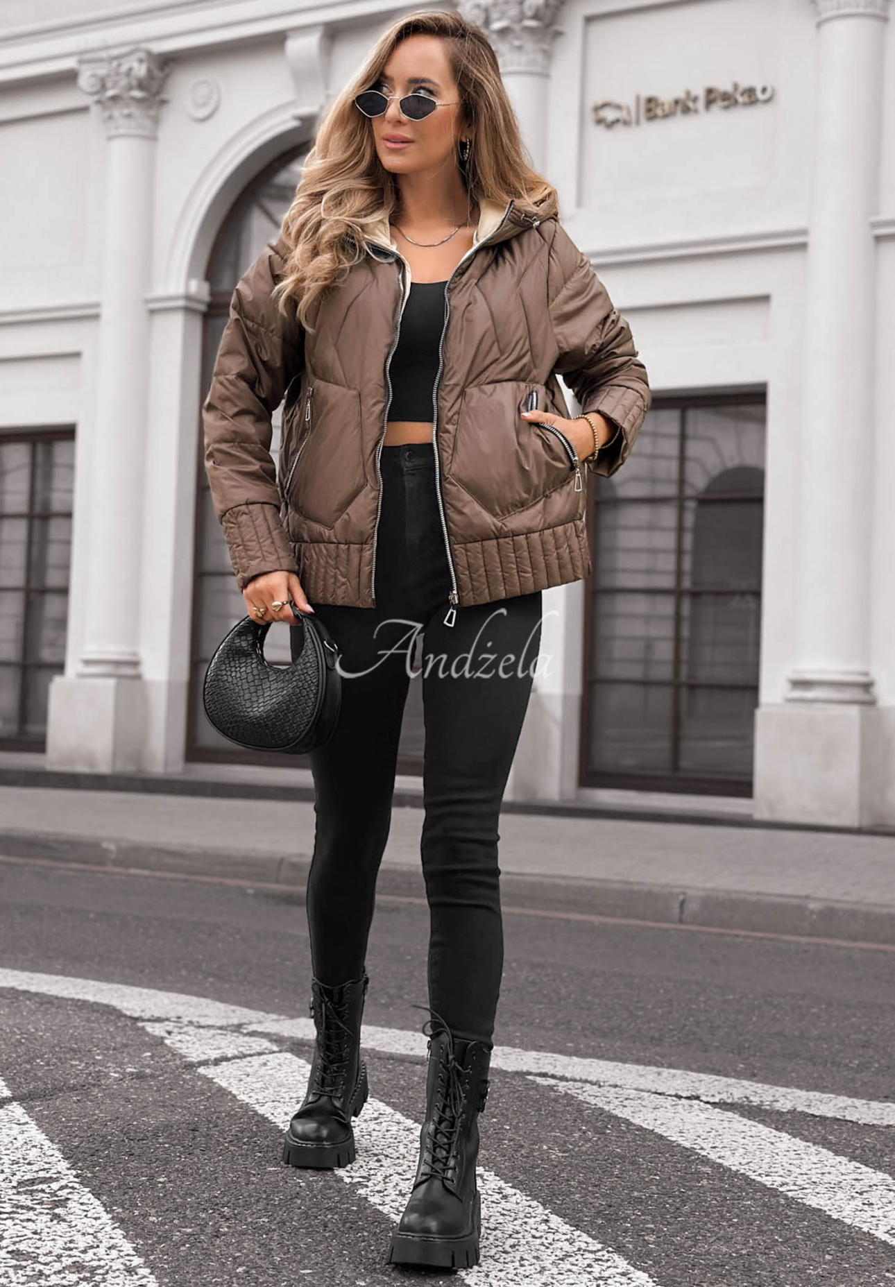 Wendbare, gesteppte Jacke mit Kapuze Forest Breeze Schokoladenbraun