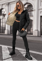 Pikowana Jacke z kapturem Forest Breeze Schwarz