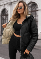 Pikowana Jacke z kapturem Forest Breeze Schwarz