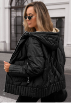 Pikowana Jacke z kapturem Forest Breeze Schwarz