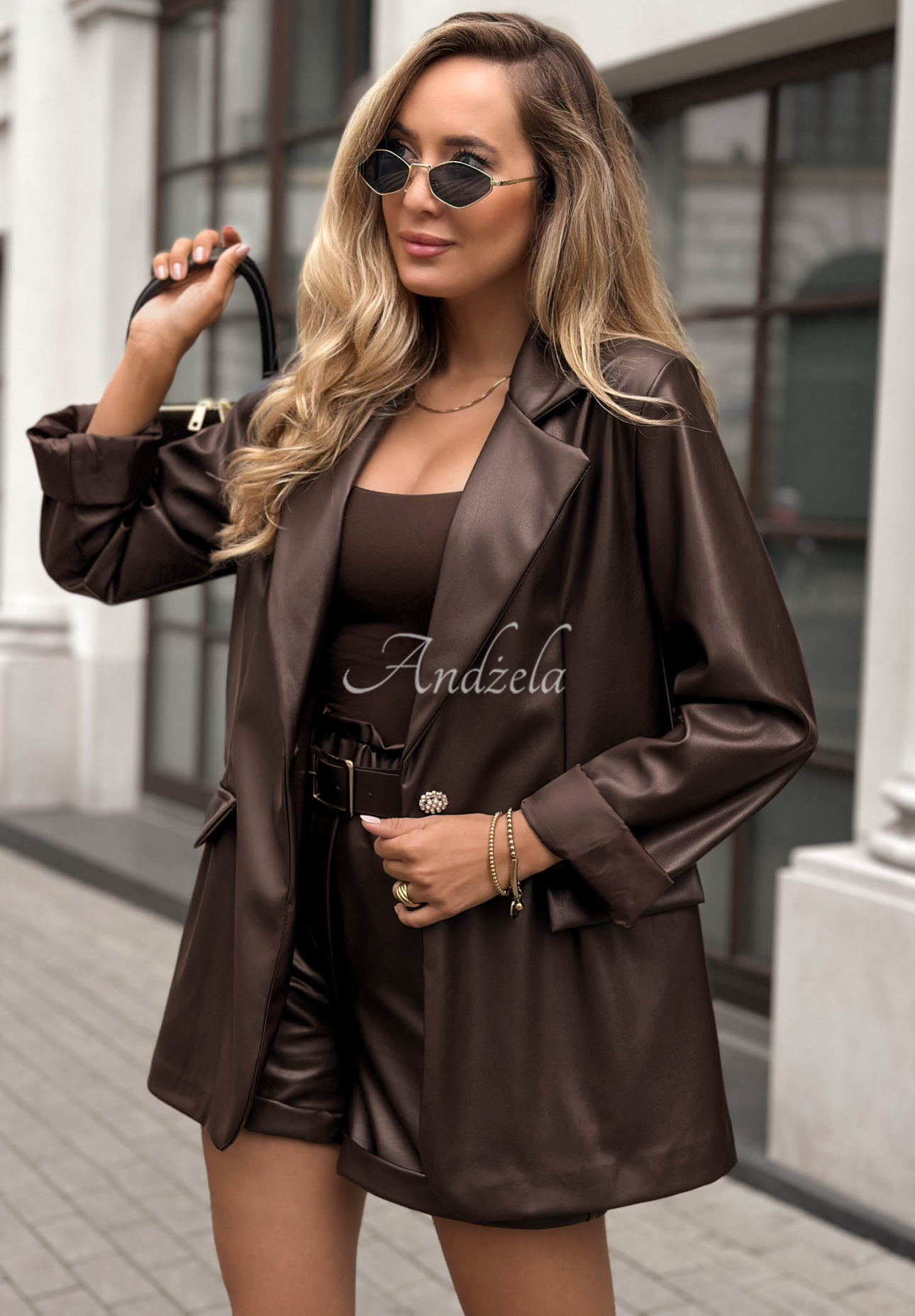Lederjacke mit Verschluss Sassy Fall Schokoladenbraun