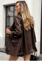 Skórzana Blazer z zapięciem Sassy Fall Schokoladenbraun
