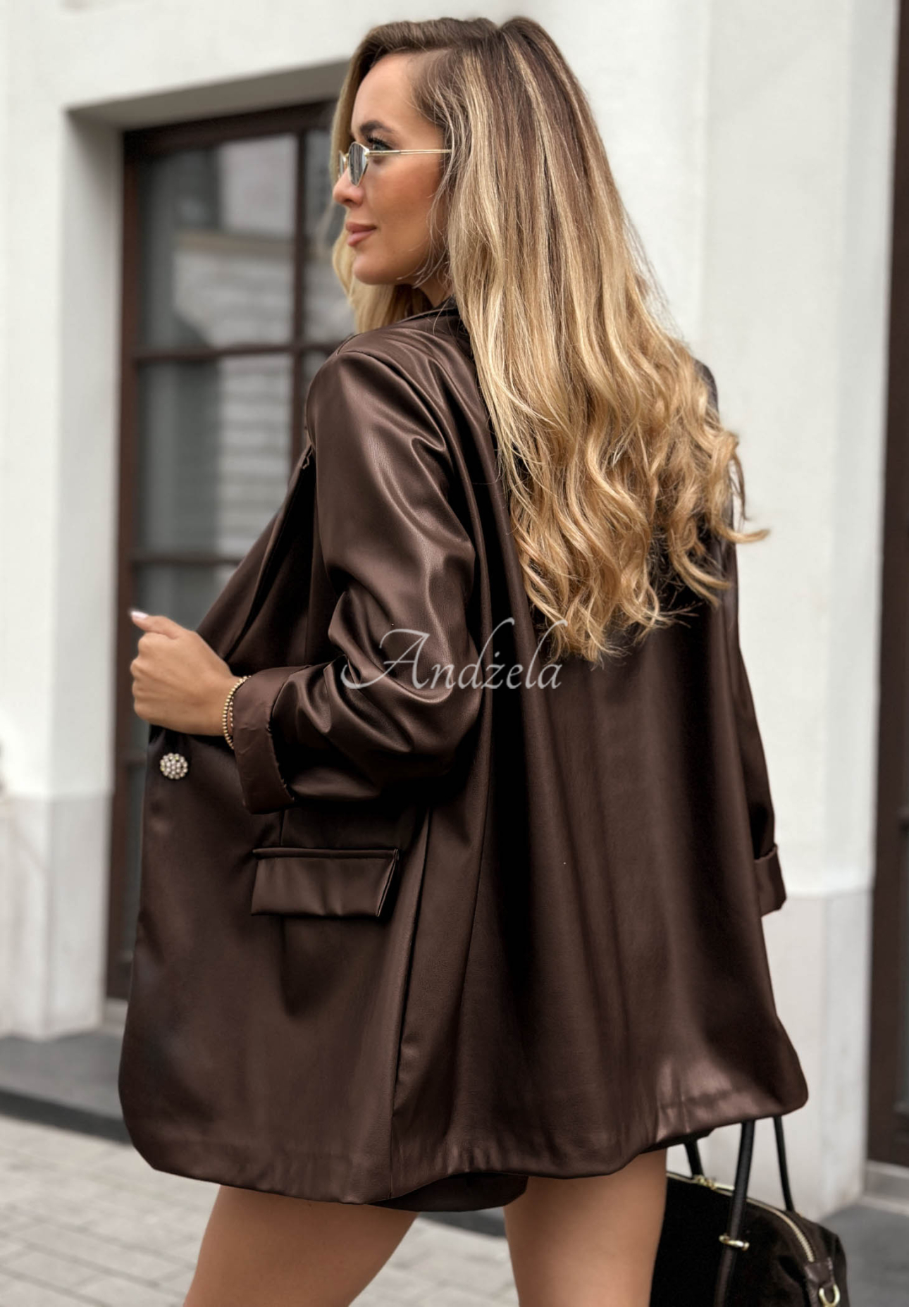 Lederjacke mit Verschluss Sassy Fall Schokoladenbraun