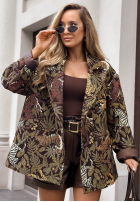 Żakardowa Blazer oversize Mit Muster Milan Muse Khaki