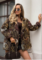 Żakardowa Blazer oversize Mit Muster Milan Muse Khaki